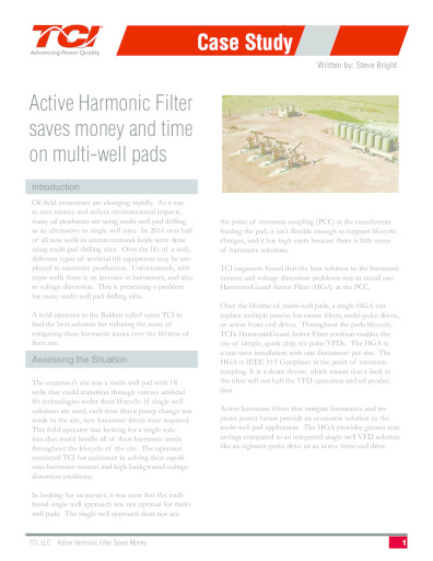 Active Harmonic Filter Saves Money Case Study